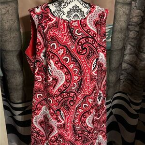 Jessica London Red and Black Sleeveless Sheath Dress